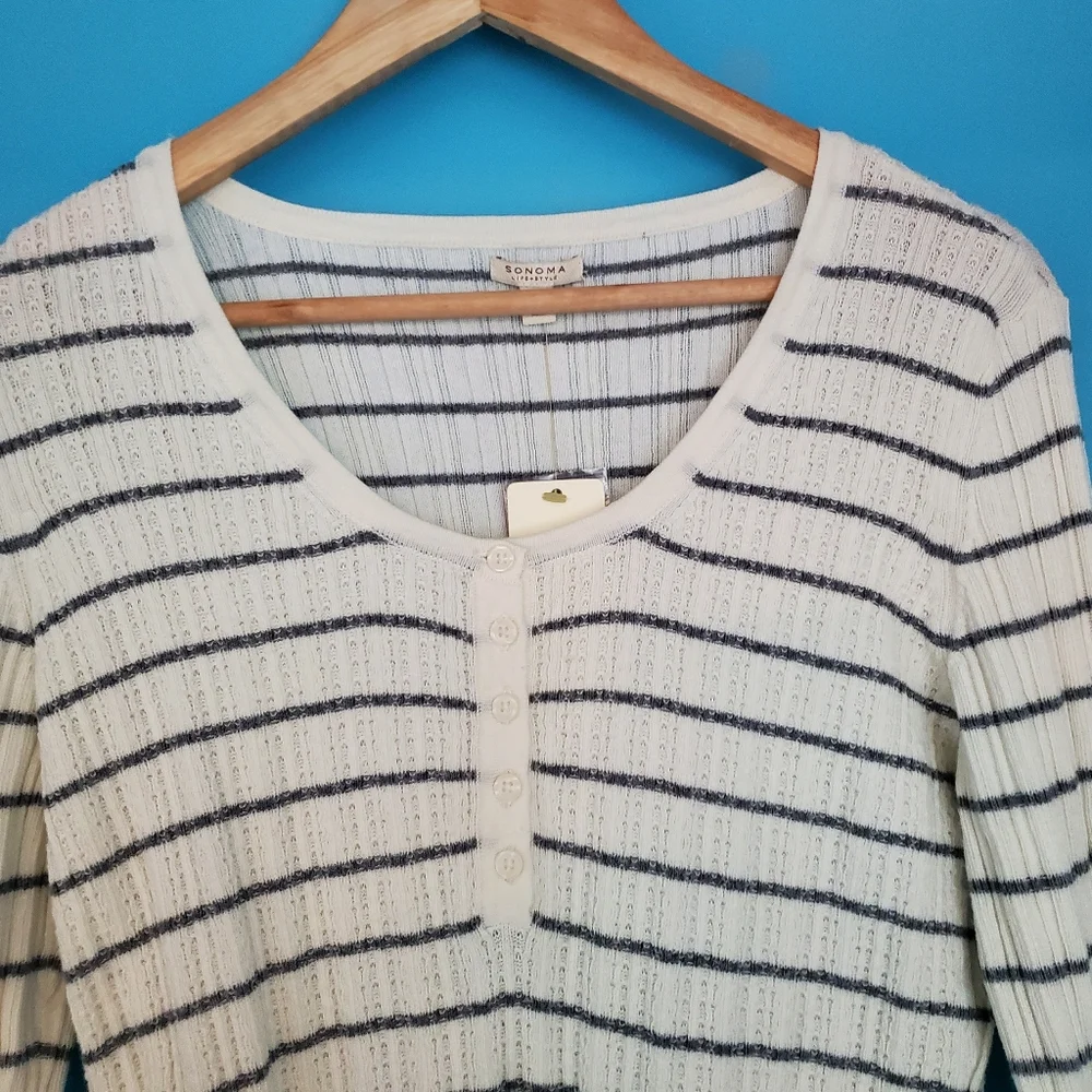 NEW Sonoma Sweater Size PL Striped Soft Knit
